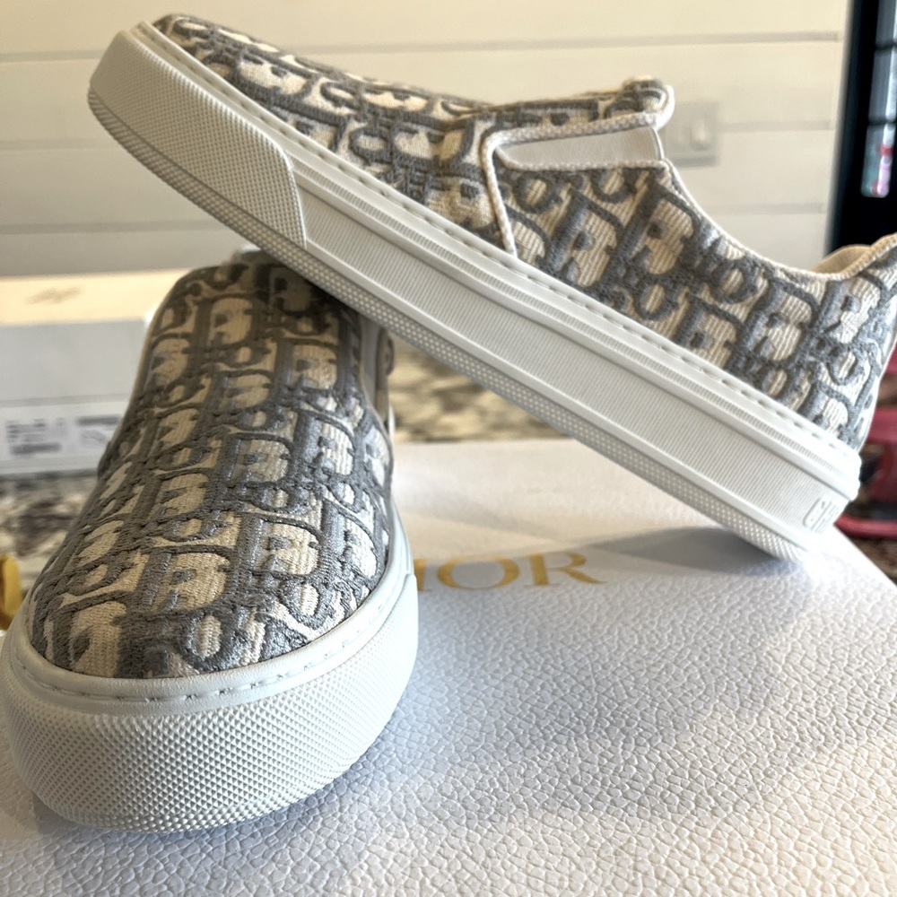 Christian Dior Solar Slip-On Sneakers in grey stone Canvas Sneakers